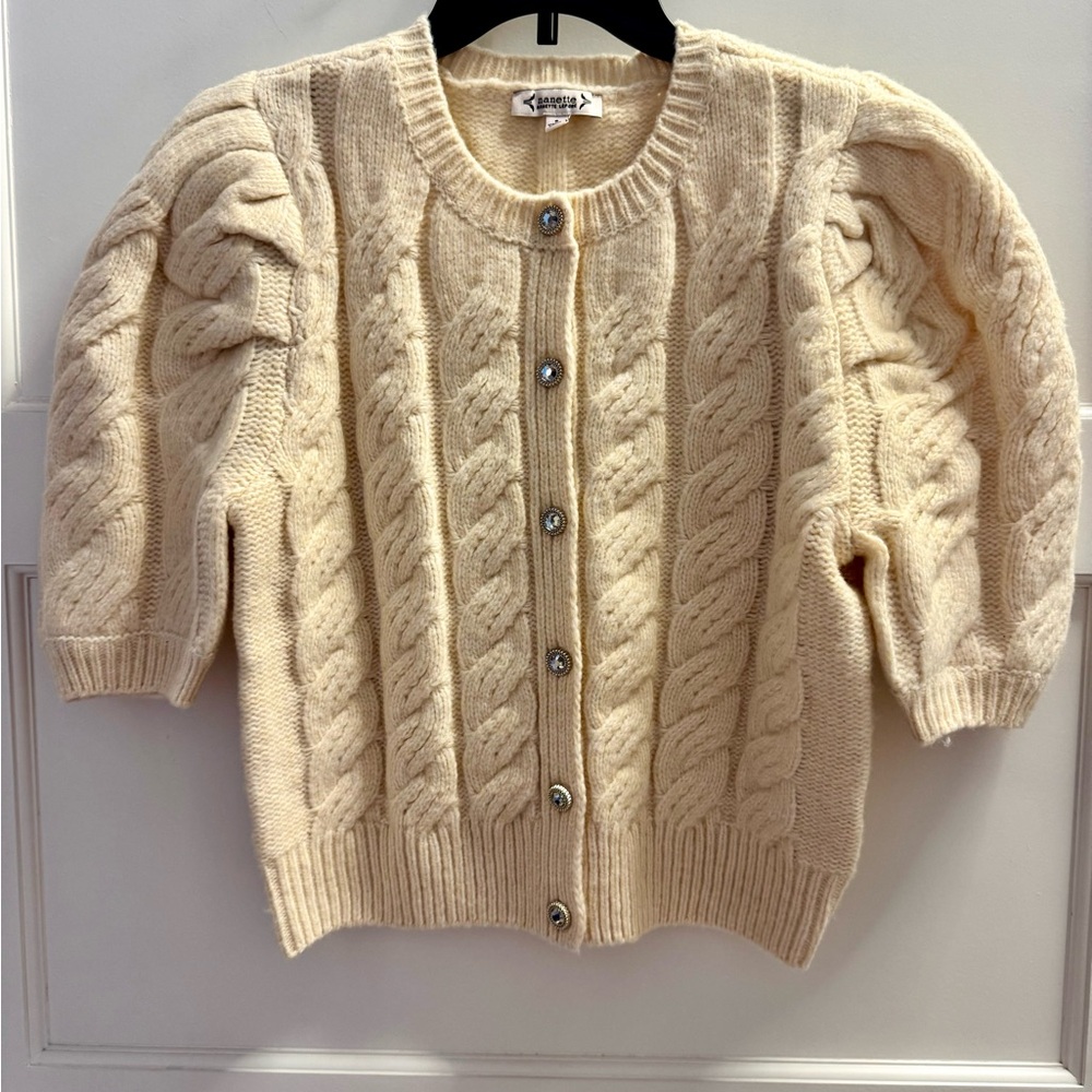 Nanette Lepore Cream Cable Knit Cardigan. New with tags